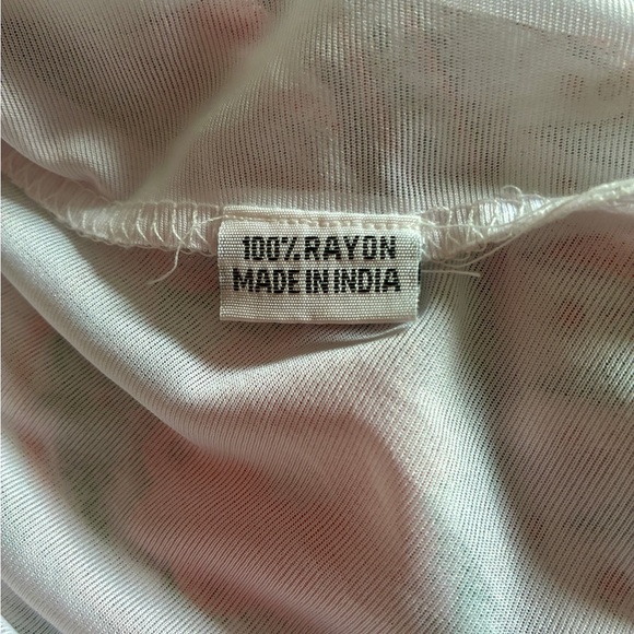 Lapogee Tunic Top Women’s XL Boho India Peasant White Orange Paisley Floral - Picture 7 of 10